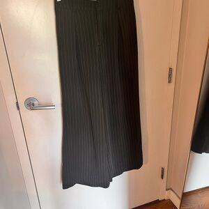 SOLD Commense Pinstripe Pleated Wide Leg Trousers – Size L – Elastic Waist